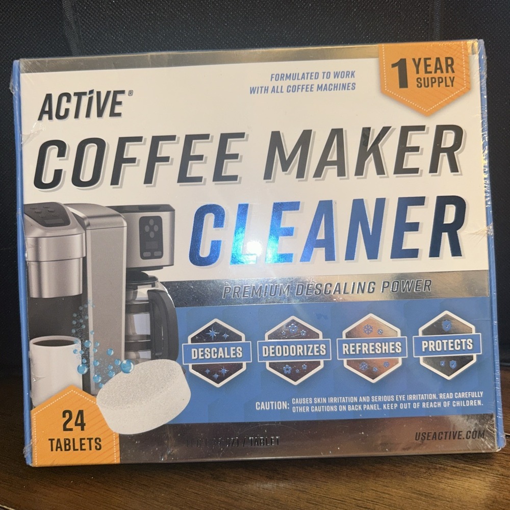 ACTIVE Coffee Maker Cleaner & Descaler Tablets (24 Count) - 1 Year Supply - NEW